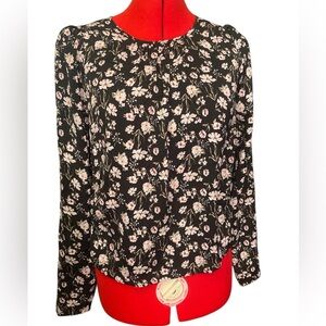 Melrose and Market Black and White Floral Top